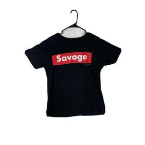 “Savage” Size Medium Ring of Fire, t-shirt black Supreme Red Box